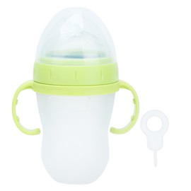 Baby Cereal Bottle Silicone Unisex Baby Squeeze Cereal Feeding Flow Bottle with Food Dispensing Spoon for Infant