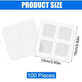 Pack of 100 Disposable Shower Drain Hair Catchers, Disposable Hair Catcher Stickers for Drain, Floor Drain Sticker, Hair Strainer Shower Sticker, Shower Drain Hair Catcher Net Sticker, for Kitchen