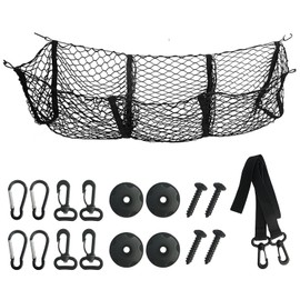 Socpuro Truck Bed Cargo Net, 47.2 x 11.8 x 11.8 inches (120 x 30 x 30 cm), Car Trunk Net, Light Tiger, Luggage Storage, Net Pocket, Stretchable, Luggage Fastening Net, Prevents Loads from Dropping