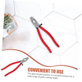 Gatuida Heavy Duty Glass Breaking Pliers Stained Glass Tool with Curved Jaws for Precision Cutting of Mosaics and Fusing Tasks