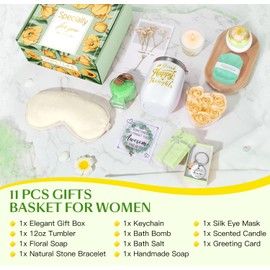 Birthday Gifts for Women, Get Well Gifts Basket for Women, Self Care Gifts Relaxing Spa Gift Set for Her, Christmas Mothers Day Gifts for Mom, Best Friend, Girlfriends, Wife, Sister and Coworkers