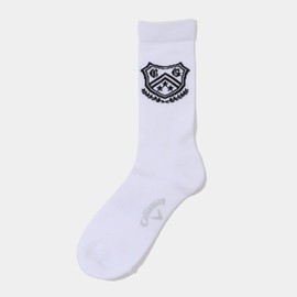 Callaway C23293108 Men's Thermal Insulated Crew Socks (Emblem Pattern, Dyna Hot: Far Infrared Radiation), Socks, Golf, 1030_white