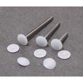 Mini Skater 500Pcs Screw Caps Plastic Self-Tapping Screw Hole Cap Covers for Diameter 8mm Flat Cross Screw Lids Furniture Fittings (White)