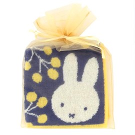Miffy 001031-0002-01 Towel Handkerchief, Vivid Color (With Organza Package) (Blue) Women's Towel, Hand Towel, Approx. 9.8 inches (25 cm)
