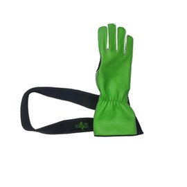 EPT Bull Ropes Premium Reinforced Bull Riding Glove w Strap - Adult & Youth Outer Seam Right or Left Hand Black & Green Calf Skin Sizes: 5.0-10.5 (7.5 Left Hand)
