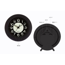 GXSTWU Watch Waterproof Bath Clock Luminous Silent Automatic Glow in the Dark Analog Wall Clock Table Clock for Bath Lavatory Courtyard Office Room Bedroom (Black)