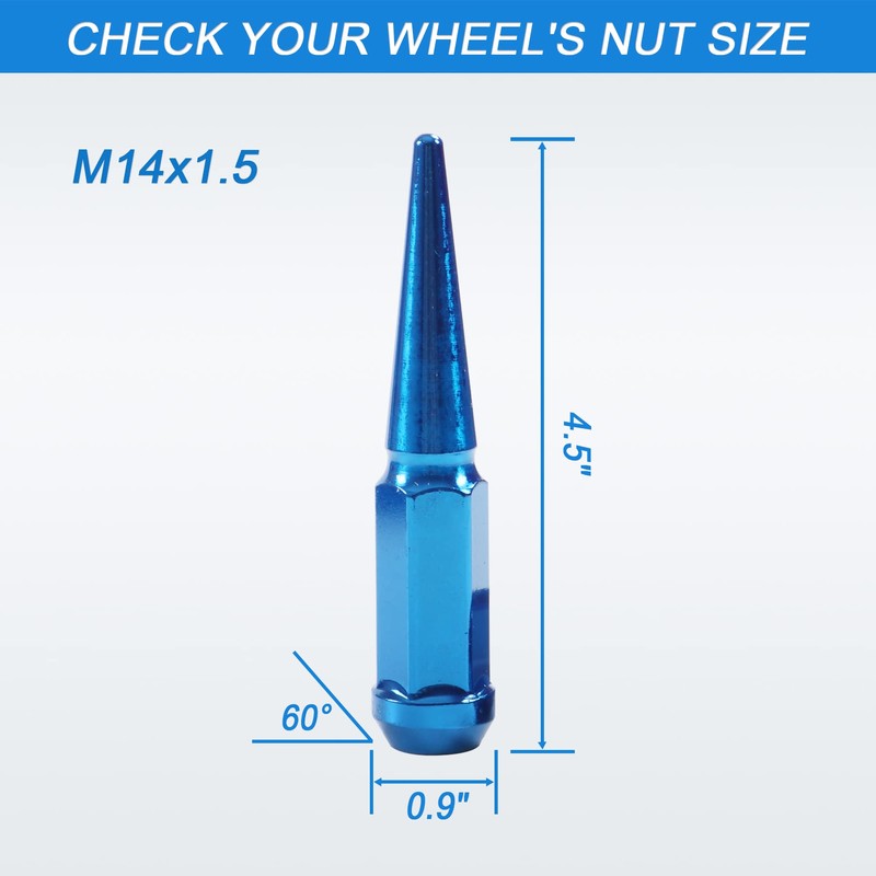 JDMSPEED New Wheel Spike Lug Nuts (24pcs) with 1 Socket
