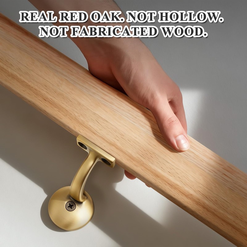 6010 Red Oak Straight Wood Handrail Kit 7 ft for
