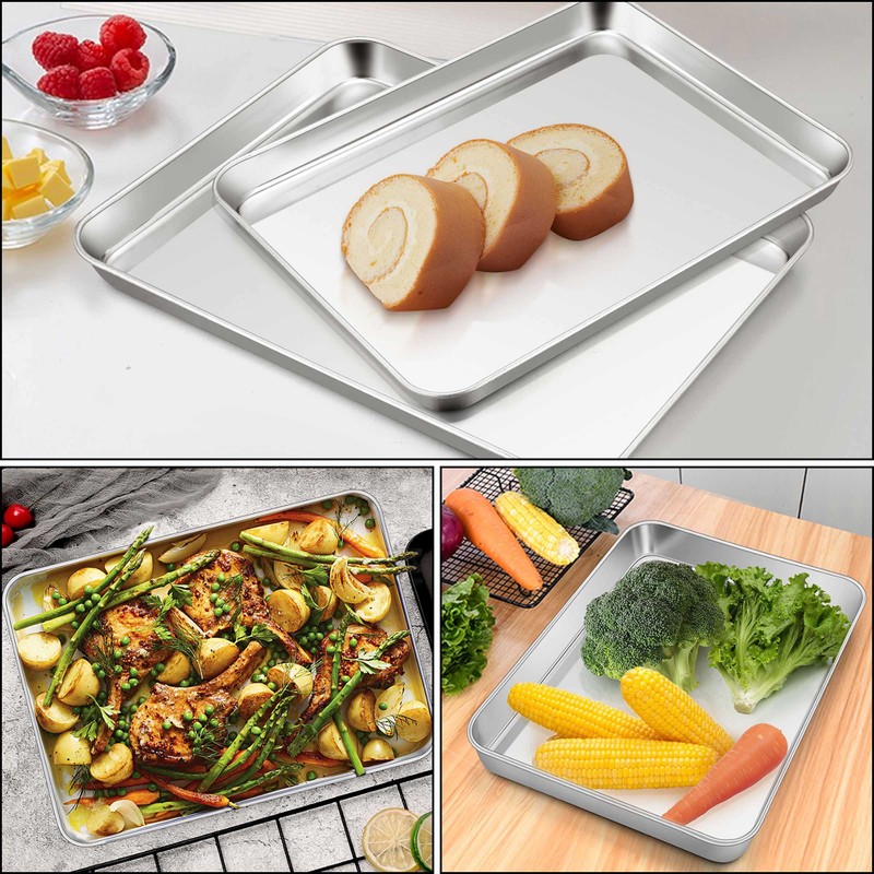 Homikit Baking Pan Sheet Set of 2, Stainless Steel Cookie