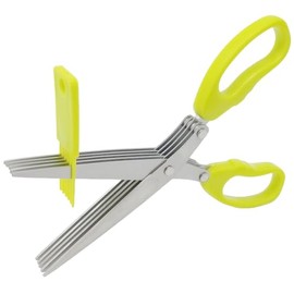 Chiffonade Scissors, Stainless Steel Herb Scissors with 5 Blades for Cutting Vegetables, Herbs, and Paper, Dishwasher Safe