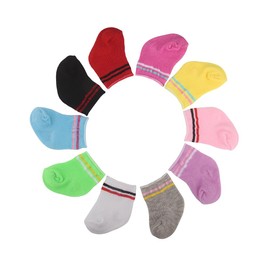 6 Pair Doll Socks Doll Accessory for American 16-22 Inch Baby Doll, 9 Pairs Colorful Striped Socks Sent Randomly 6 Pairs