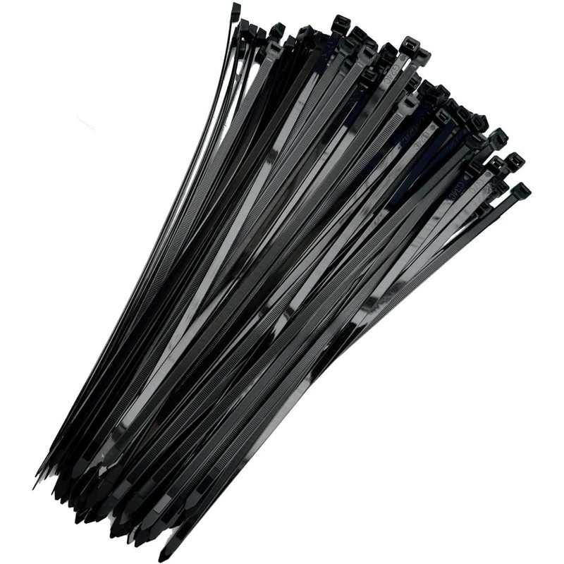 HORZEFIX Cable Ties Pack of 100 Black Long UV Resistant