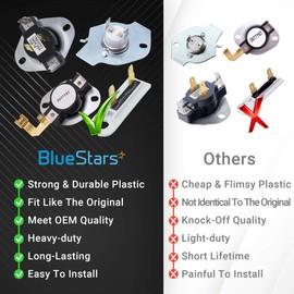 BlueStars 3387134 Cycling Thermostat 2-Pack 3392519 Dryer Thermal Fuse 3977393 Thermal Cut-off Switch 3977767 High-limit Thermostat Dryer Repair Kit - Exact Fit for Whirlpool Kenmore Maytag Dryers