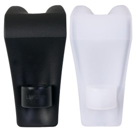 LuxGryp - Hanger Organizer and Comfort Solution (Two Pack - Black/Clear) Ergonomic Clothes Hanger Grip and Travel Companion. Accommodate up to 3-4 Universal Hangers.