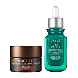 Fresh Black Tea Age-Delay Eye Concentrate Cream and Firming Tea Elixir Serum .5oz / 15mL