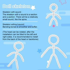 PH PandaHall 6pcs Plush Toy Skeleton Doll Skeleton Mascot Round Head Skeleton Skeleton Limb Connector Doll Making Accessories Doll Making Accessories Doll Making Props DIY Plush Doll Making Stand