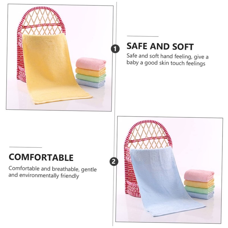 Outanaya 8Pcs Washcloths Soft Absorbent Towels Fluffy and Durable for