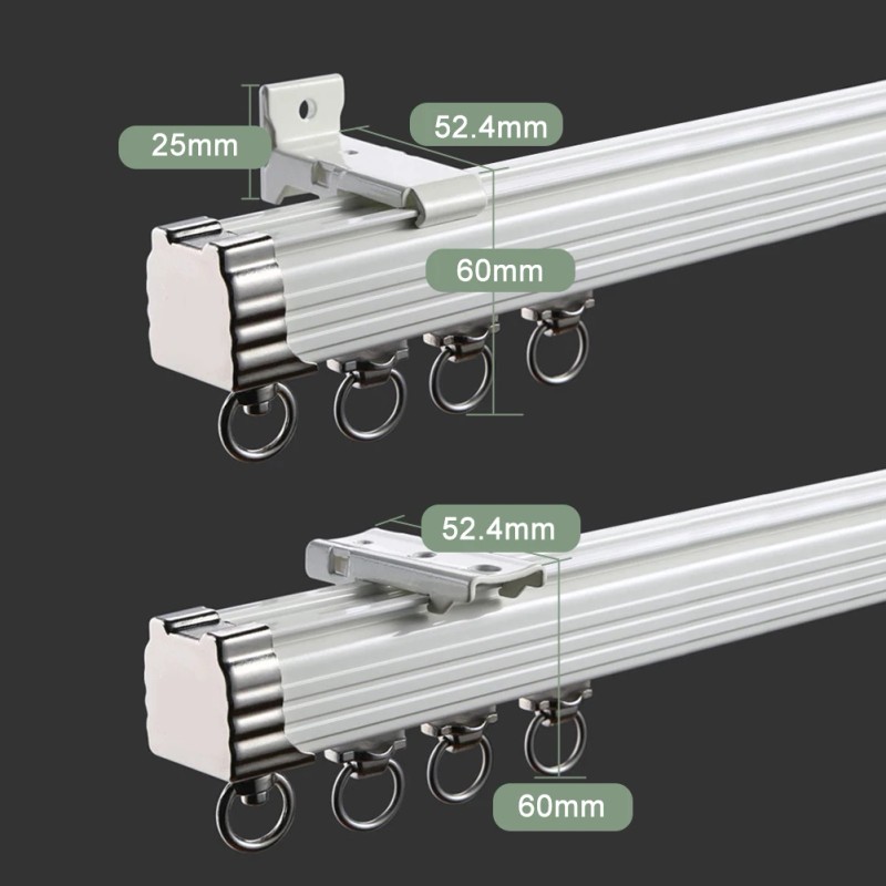 ZSHINE Curtain Tracks Ceiling or Wall Mounting Heavy-Duty Curtain Rails