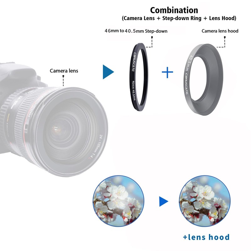 46 mm to 40.5 mm Lens Adapter Ring, Step-Down Ring