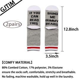 2 PAIRS Novelty Bears Gift If You Can Read This Bring Me Bears Happy Socks For Boy and Girl (BEARS)