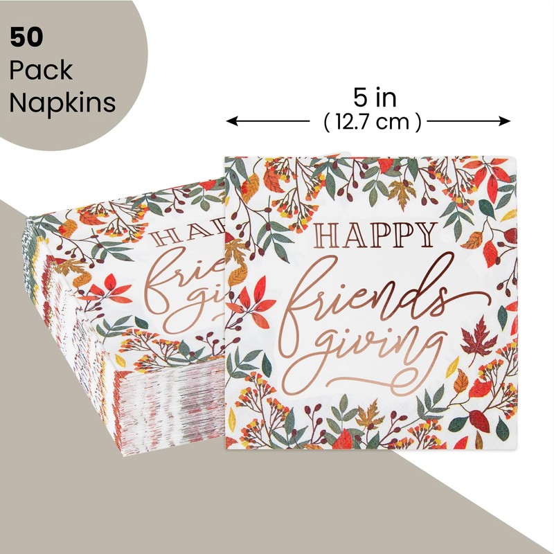 Sparkle and Bash 50-Pack Friendsgiving Paper - 5 x 5