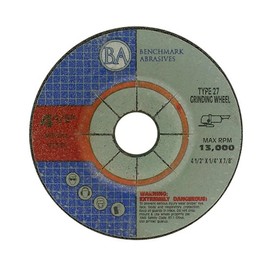 Benchmark Abrasives 4-1/2" Aluminum Oxide Pro Depressed Center Grinding Wheel 1/4" Thick 7/8" Arbor - 50 Pack