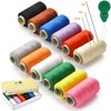 12 Color Sewing Thread, 350 Yards Per Thread Spools, Prewound