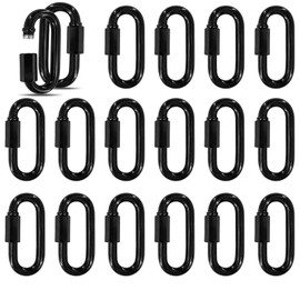 20PCS 2Inch Quick Links,3/16" Black Chain Link Connector,with Heavy Duty Galvanized Steel,Locking Carabiners for Connecting Hammock, Key Chain, Pet Leash,Gym,Camping 650 Lbs