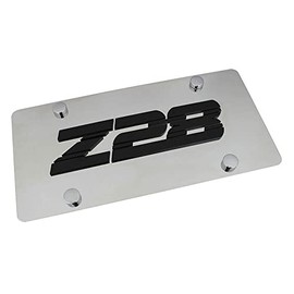 Eurosport Daytona Polished Stainless Steel License Plate for Chevy Z-28 (Chrome)