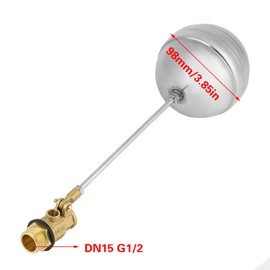 Float Ball Valve DN15 G1/2 Male Thread Brass Stainless Steel Water Sensor Stainless Steel Float Ball Working Medium Water Oil Gas