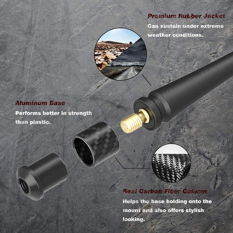 RYDONAIR Short Antenna Compatible with Jeep Wrangler 2007-2025, Internal Copper