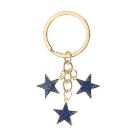 PATIKIL Star Keychain, Cute Charm Enameled Star Keychain Glitters Bling Star Chain Tassel Keyring for Women Car Key Tote Bag Backpack Aesthetic Accessories, Dark Blue