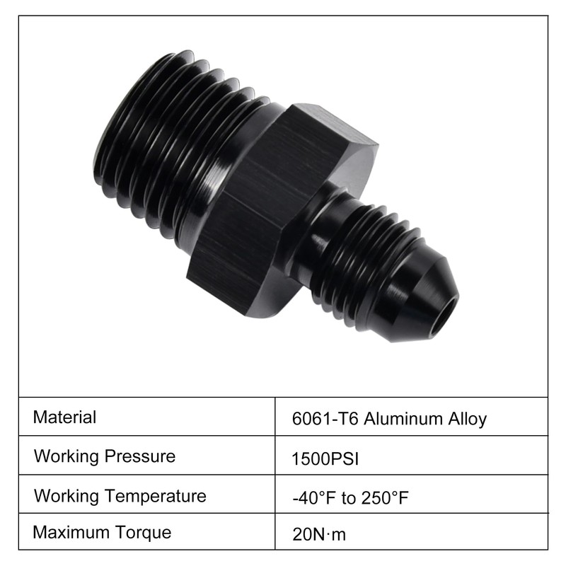 EVIL ENERGY 3AN Male Flare to 1/4" NPT Pipe Fitting