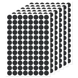 Bekecidi 6 Sheets 576pcs Black Self-Adhesive Screw Hole Stickers, Plastic Screw Hole Cover Stickers Dustproof Screw Cap Covers for Wood Furniture Cabinets Screws 15mm