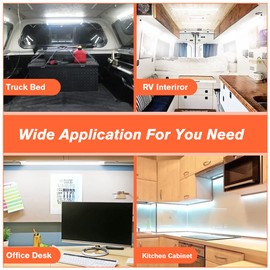 12V Interior LED Light Bar, DC 12V LED Light Strip w/Switch for Car, Trailer, Truck Bed, Van, RV, Cargo, Boat, Cabinet, Slim Enclosed Trailer Lights Fixture, 12 Volt Led Lighting (700LM 6000K)