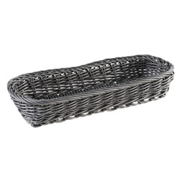 APS 40011 ECONOMIC Polypropylene Cutlery Dispenser, Wicker, Cutlery Basket, Storage Basket, 27 x 10 x 4.5 cm, Anthracite