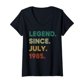 Womens 40 Years Old Gifts Legend Since July 1985 40th Birthday Men V-Neck T-Shirt