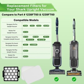 VIEWALL Filters Replacement for Shark Pet ZU102 Pet Pro ZU60 ZU62 Swivel Pro ZU51 NV151 NV150 CU50WM Pet Plus NV251 NV255 Navigator Upright Vacuum, Part 1238FT60 1239FT60