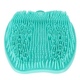 Shower Foot Scrubber Soft Silicone Anti Slip Suction Cup Odour Removal Foot Washer for Bathing Bathroom Massage Green