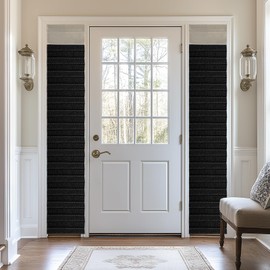 100% Blackout Classroom Door Window Curtains,Privacy Tie up Shade Thermal Insulated Small Door Curtain for Classroom, W12 x L40, 1 Panel, Black