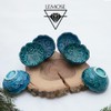 LEMOSE Handmade Decorative Turkish Ceramic Bowl Set of 6, Blue