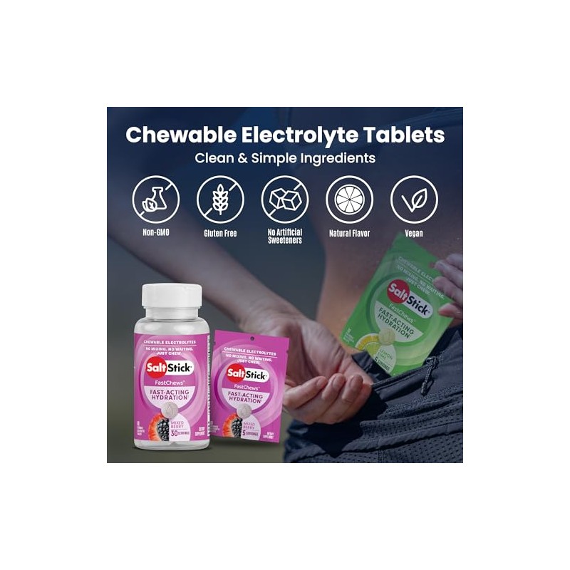 SaltStick Electrolyte FastChews - 90 Count s Variety Pack of