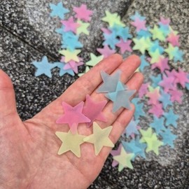 100 3-color mixed luminous star plastic stickers 1 Set 3ea