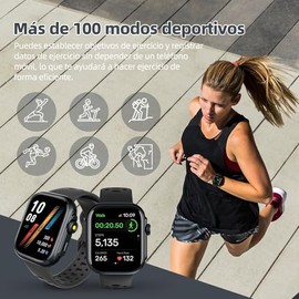 Bettdow Reloj Inteligente con Alexa, GPS Integrado y Resistencia al Agua para Nadar, Smartwatch con Llamadas Bluetooth, Monitoreo de Salud y 100+ Deportivos, Pantalla Táctil HD 1.85", FB041, Negro