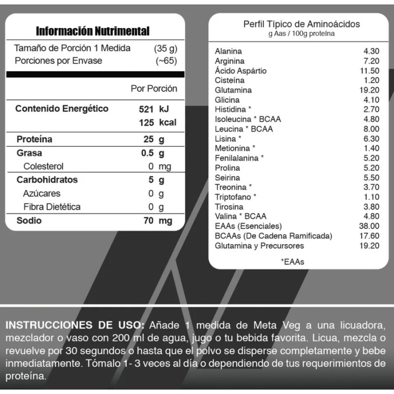 Proteina De Soya Meta Nutrition Meta Veg 5 Lb -