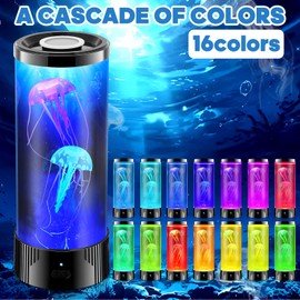 ONXE Jellyfish Lamp,16 Color Changing with Remote Control Mood Lamp,USB Powered Jellyfish Bubble Night Light,Jelly Fish Tank Aquarium Decor for Bedroom Living Room Office,Gift for Kids Adult