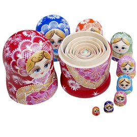 YAKELUS Russian Nesting Dolls for Kids Matryoshka Doll 10pcs Handmade1051