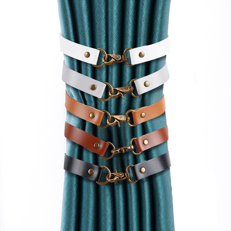 GORGECRAFT 2 Pack Leather Curtain Tiebacks European Style Custom Made
