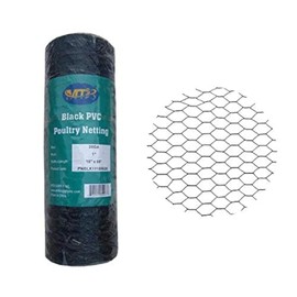 PVC Hexagonal Poultry Netting Chicken Wire 18" x50' x 1" Mesh 20GA Black