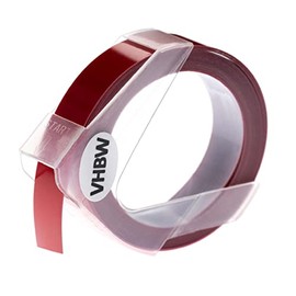 vhbw 3D Embossing Tape Tape Cassette Compatible with Dymo Rhino M1011 Label Printer 12mm White on Red